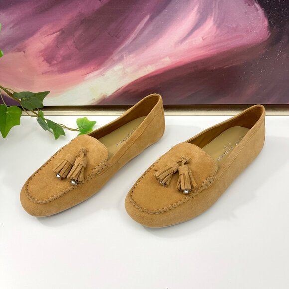 Marc Fisher LT Suede Moccasin Tassel Loafers in Medion Natural Size 6 - Picture 6 of 15